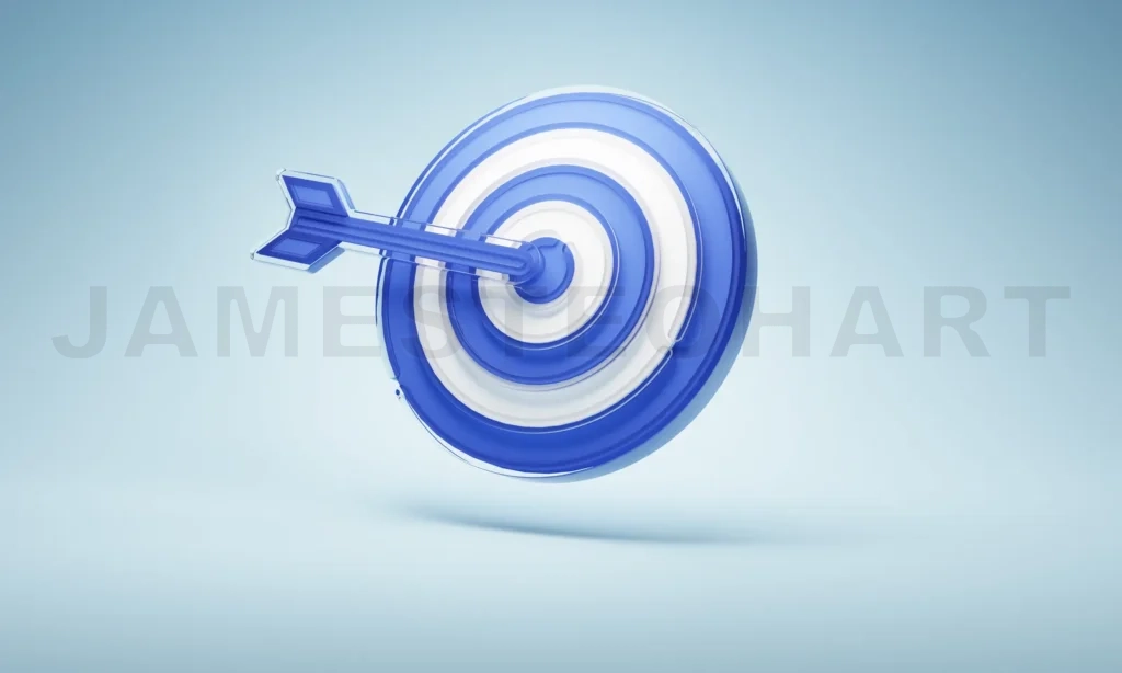
Glossy design blue arrow aim to dartboard target