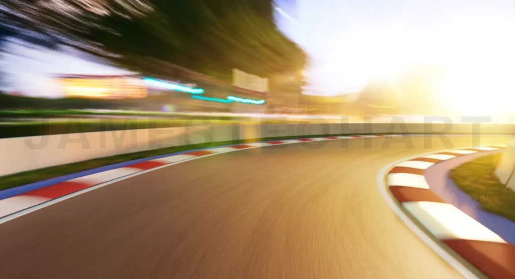 
Motion blurred racetrack