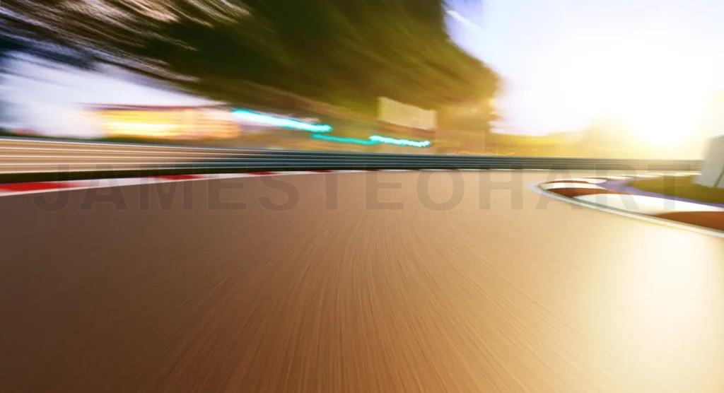 
Motion blurred racetrack
