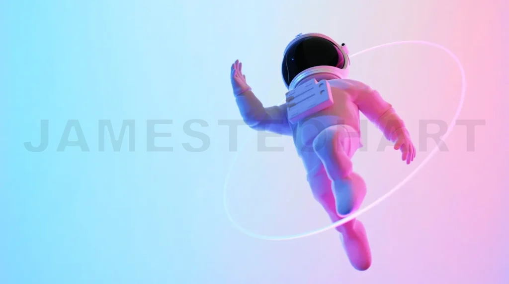 
3d render Astronaut escape from the void