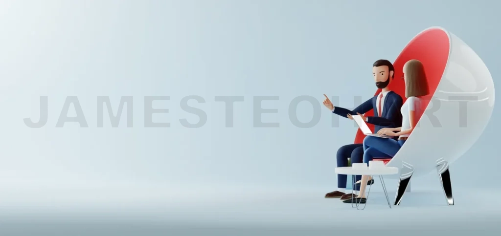 
3d render business meeting interview concept