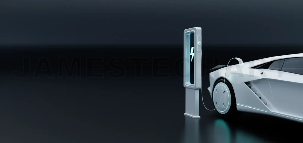 
EV Car charging with modern UI control information display charg