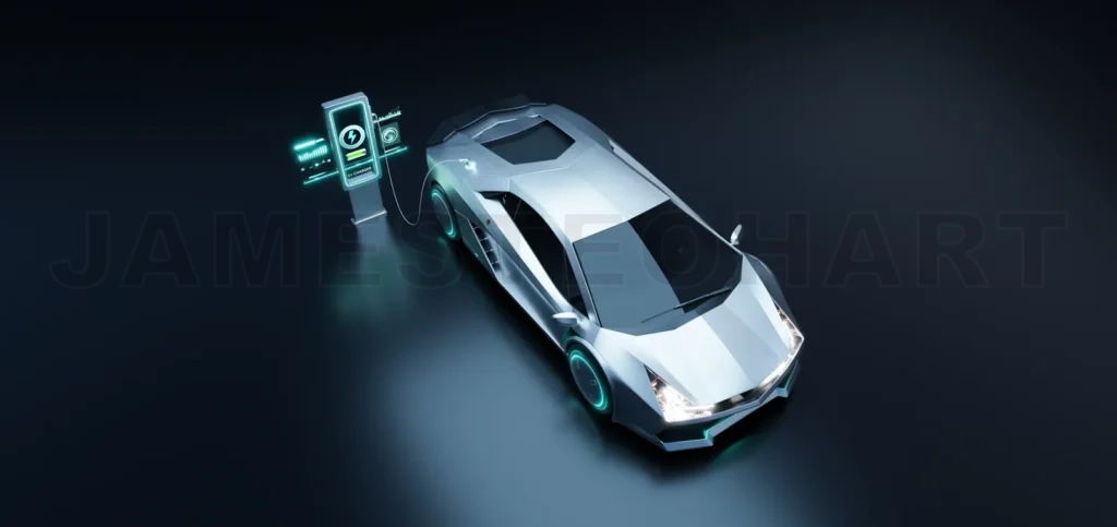 
EV Car charging with modern UI control information display charg