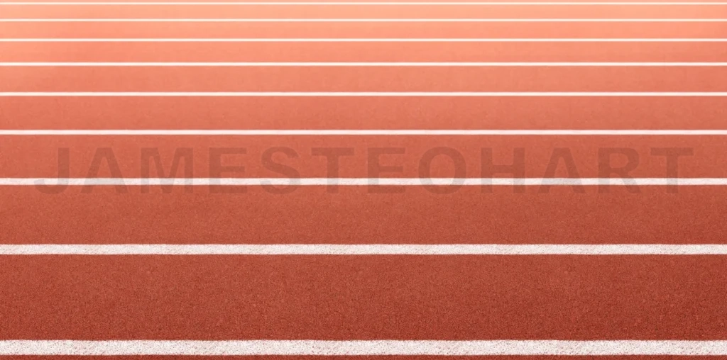 
Empty running track lanes with perspective background