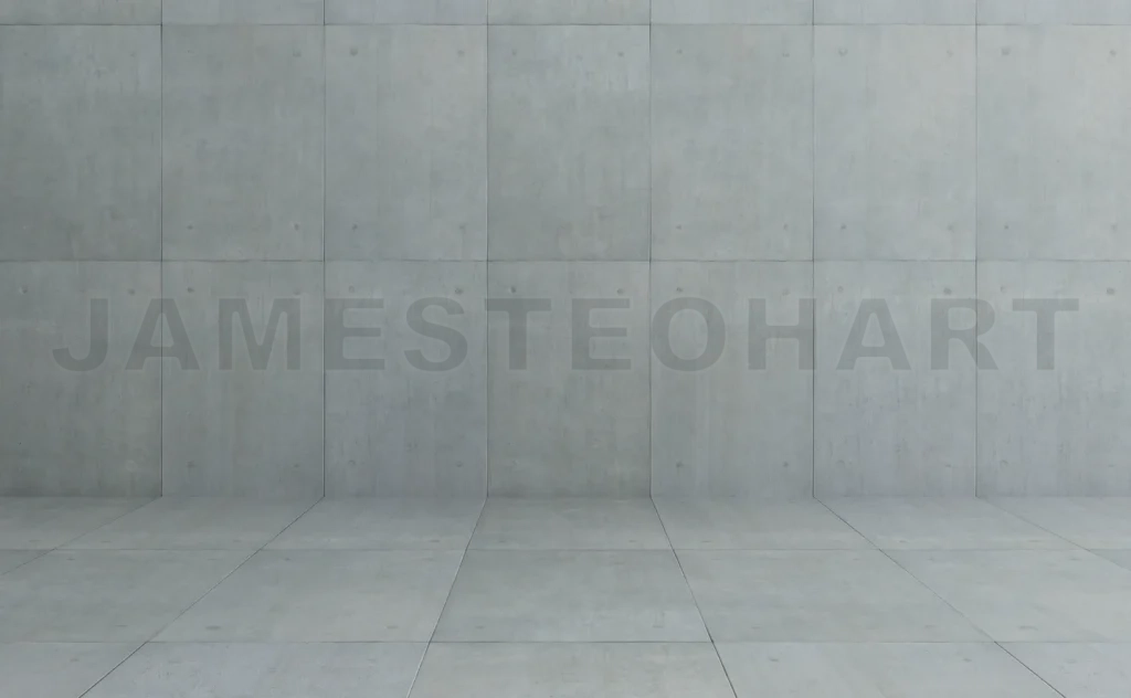 
Empty concrete room with textured wall and floor