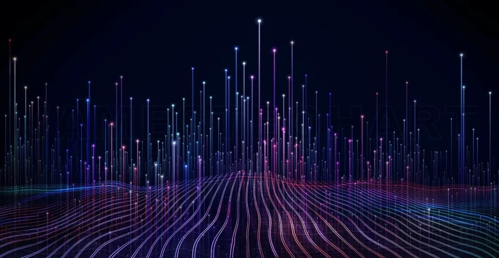 
Abstract dot point connect with gradient line and aesthetic Intr