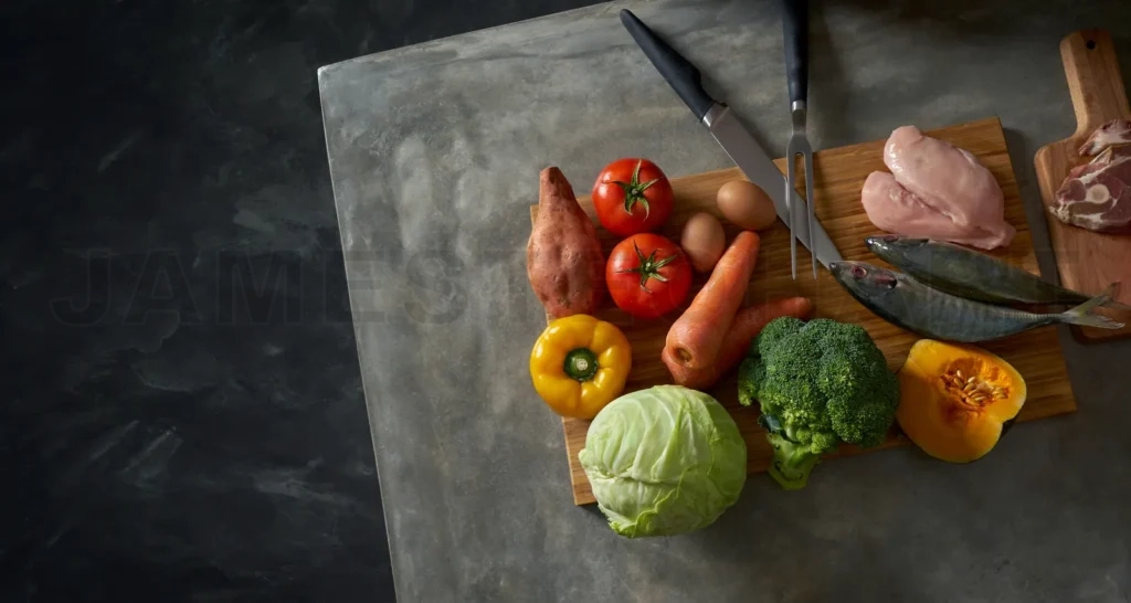 
Preparing ingredients for a fresh healthy meal
