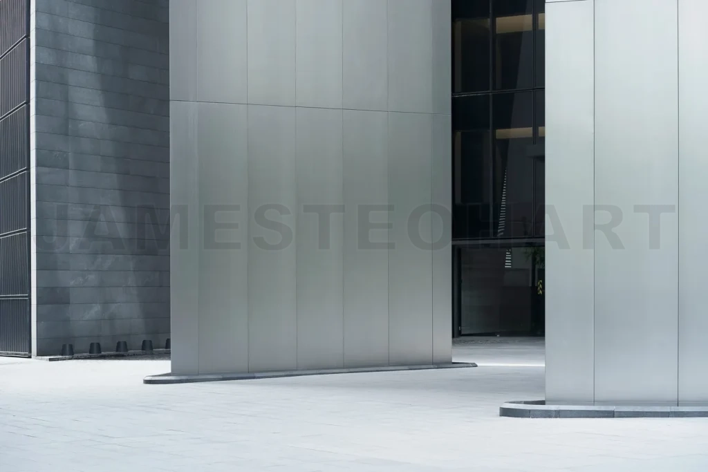 
Modern architecture building facade detail creating abstract pattern