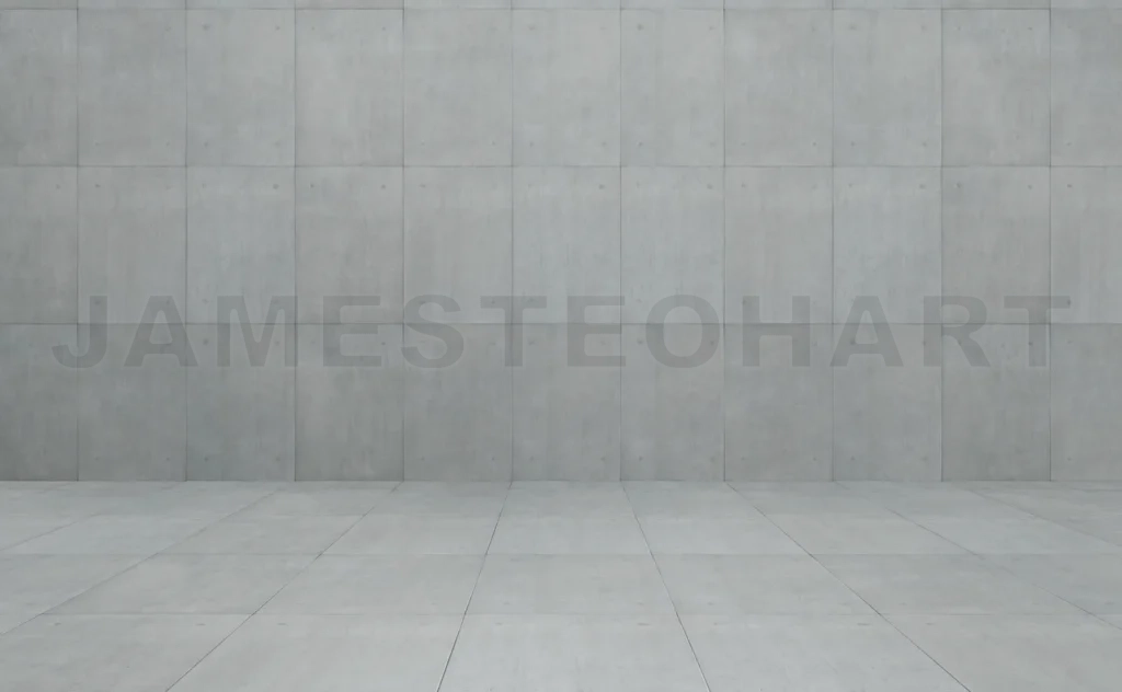 
Minimalist gray concrete room background with textured floor