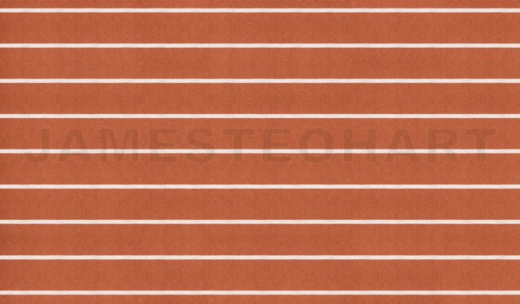 
Running track surface with white lane lines