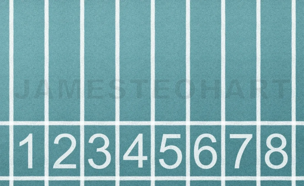 
Running track with numbered lanes for an athletic competition