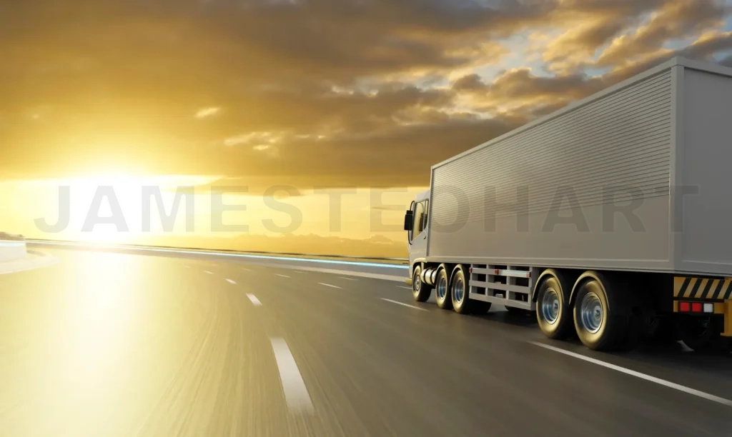 
Delivery truck run on the road