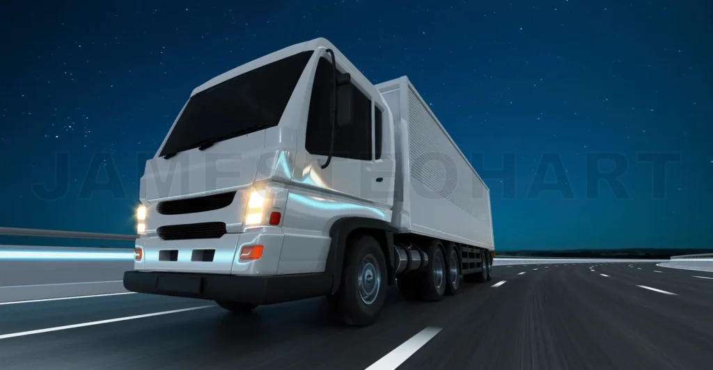 
Delivery truck run on the road