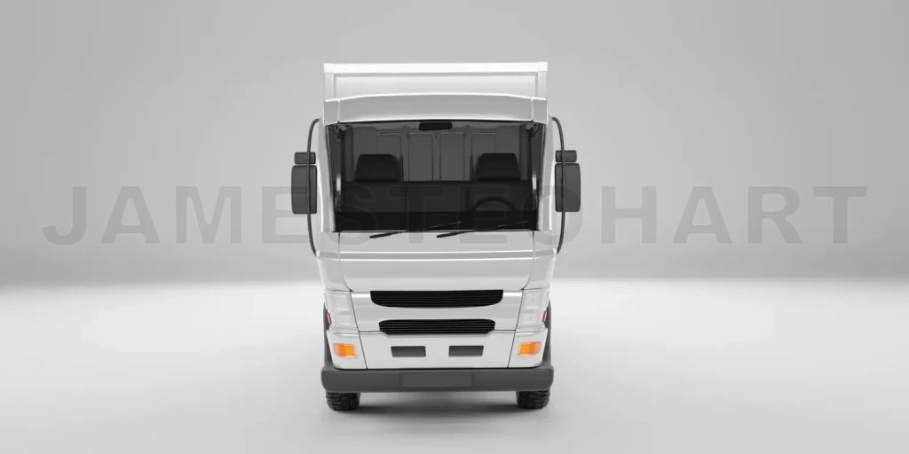 
Delivery truck on studio white background