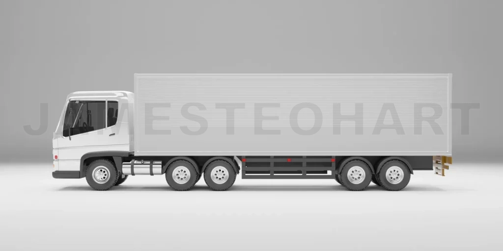 
Delivery truck on studio white background
