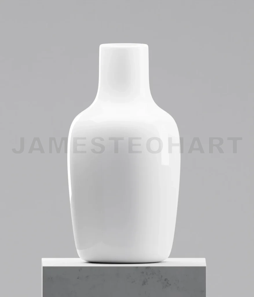 
White vase on cement table