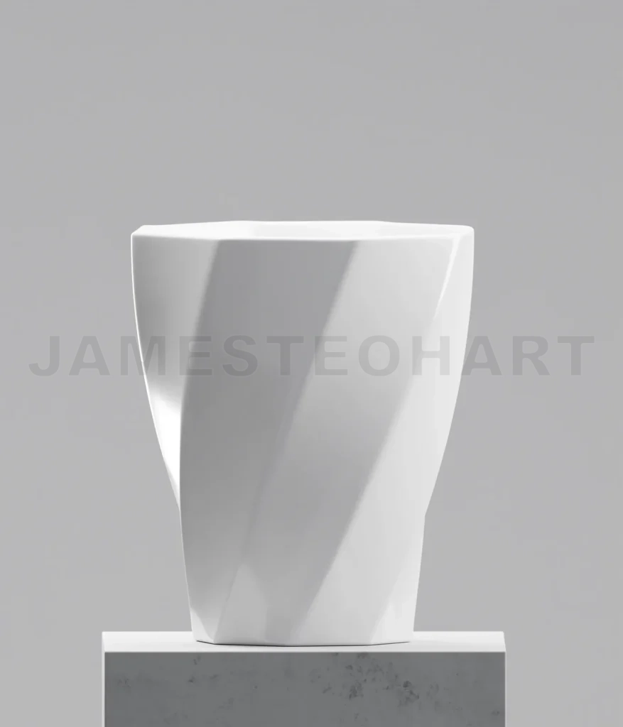 
White vase on cement table