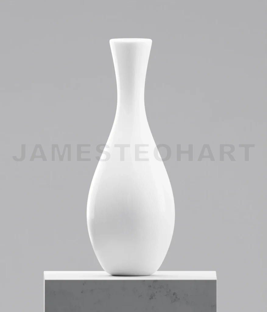 
White vase on cement table