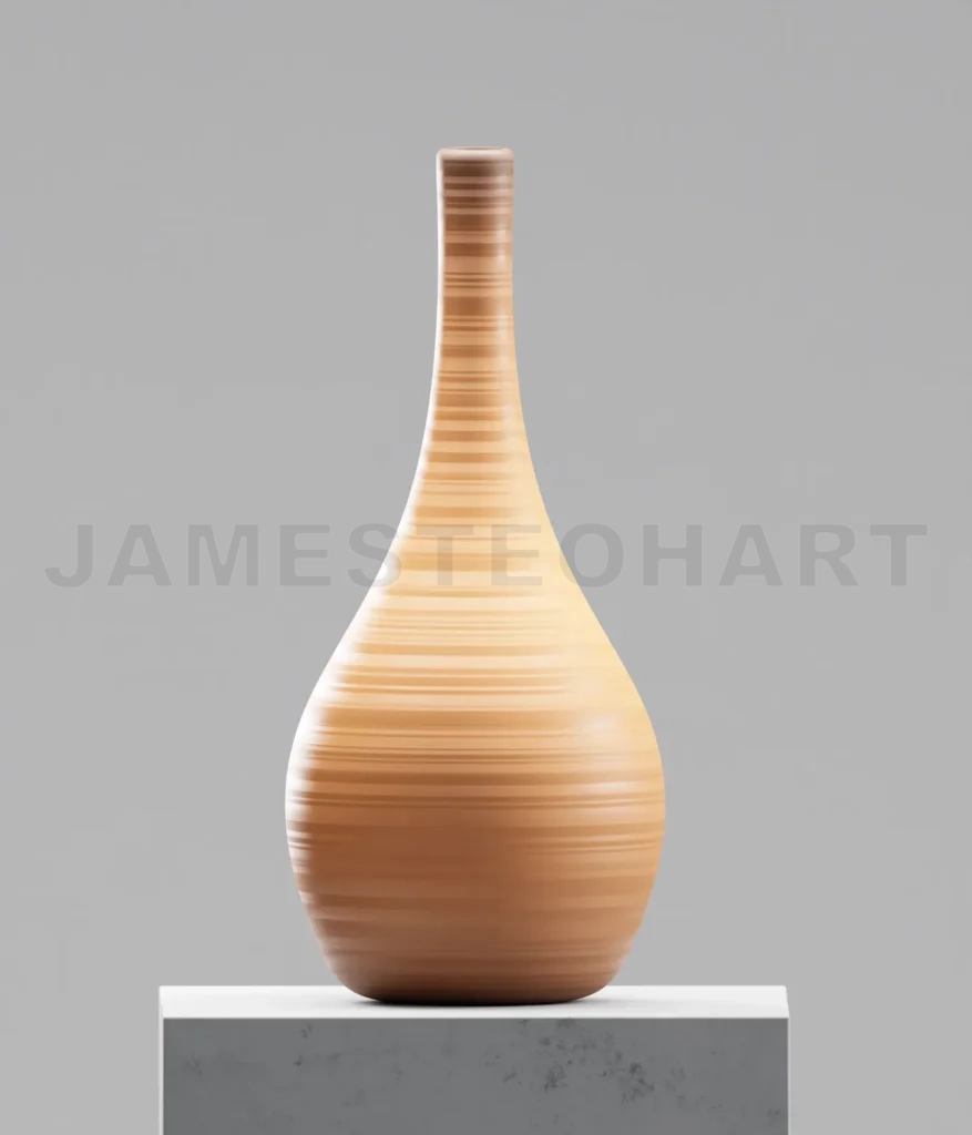 
Clay vase on cement table