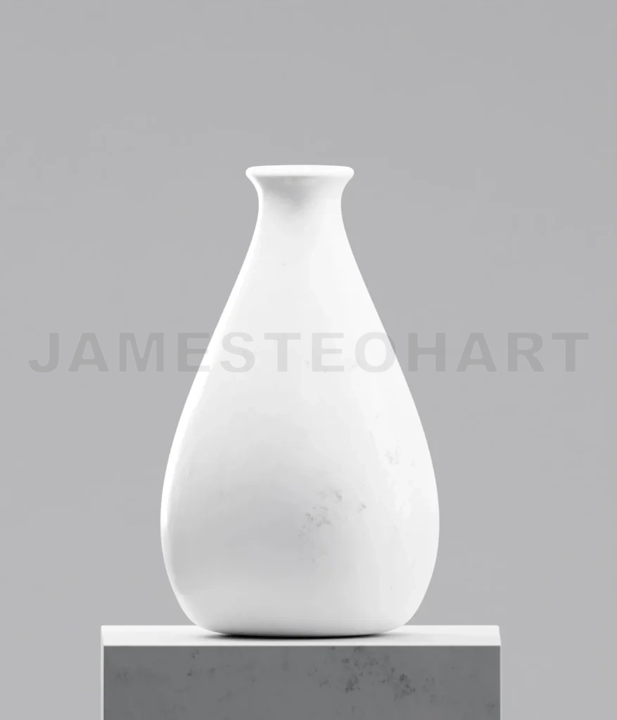 
White vase on cement table