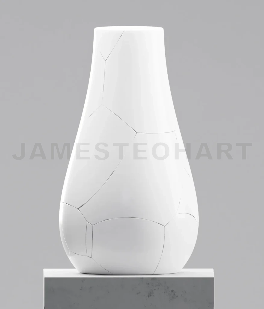 
White vase on cement table