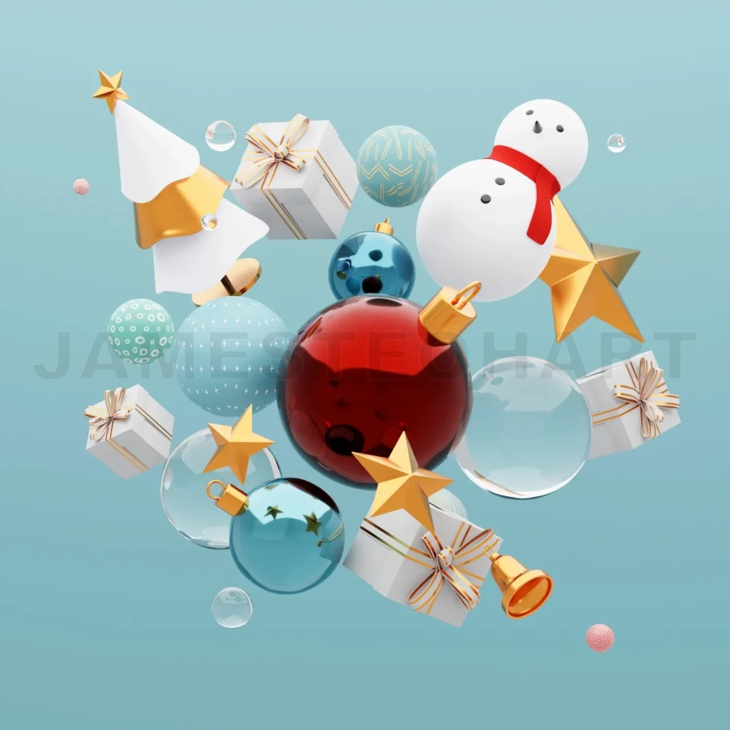 
Christmas background design festive elements