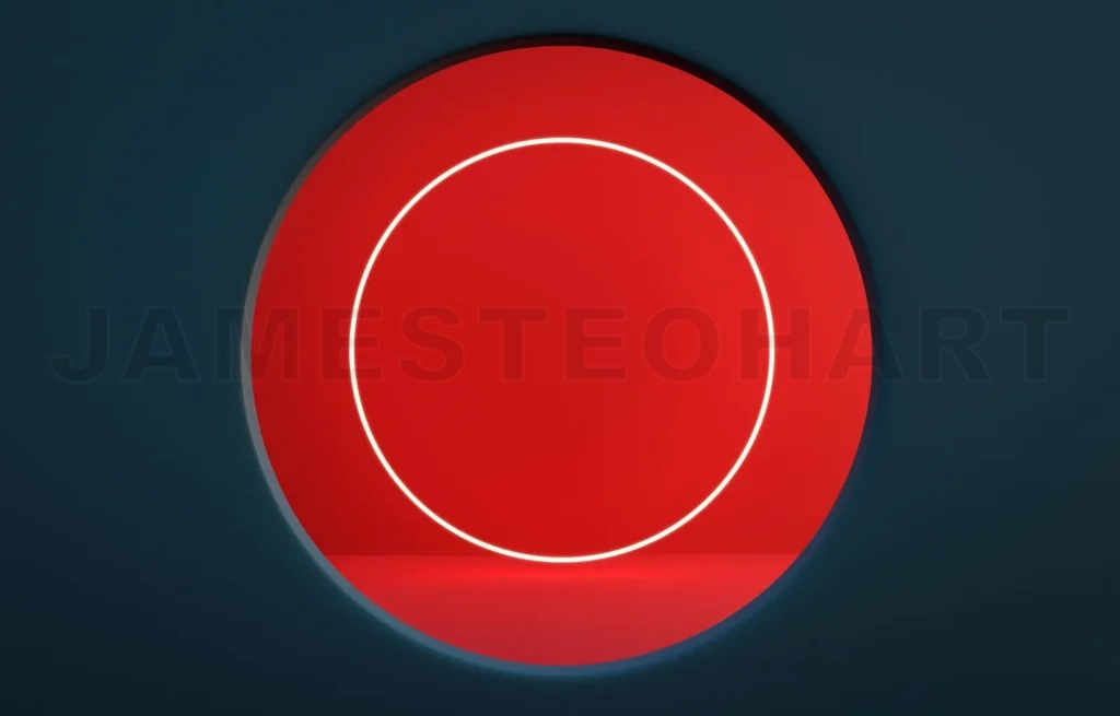 
Prussian blue color wall with round shape window