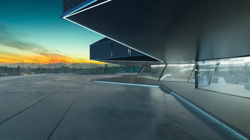 
Steel and glass modern building exterior