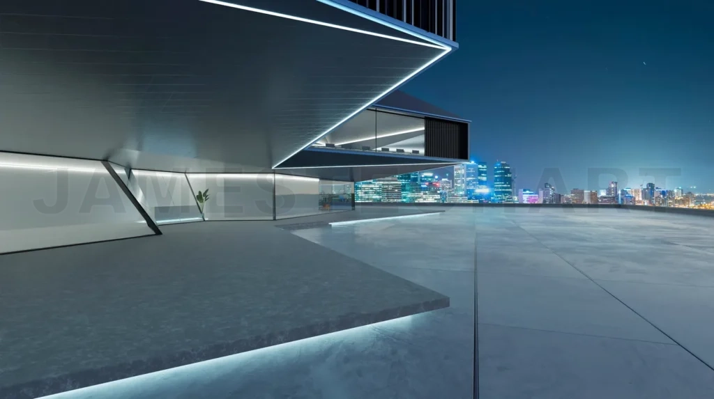 
Steel and glass modern building exterior