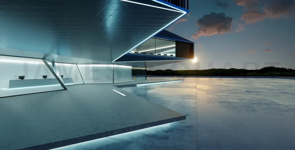 
Steel and glass modern building exterior