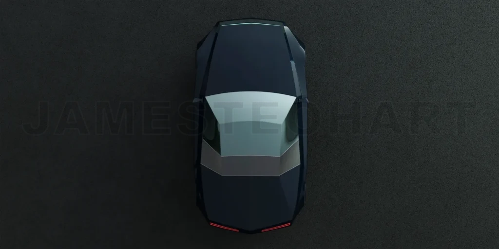 
EV concept car on asphalt road. 3d rendering with my own creativ