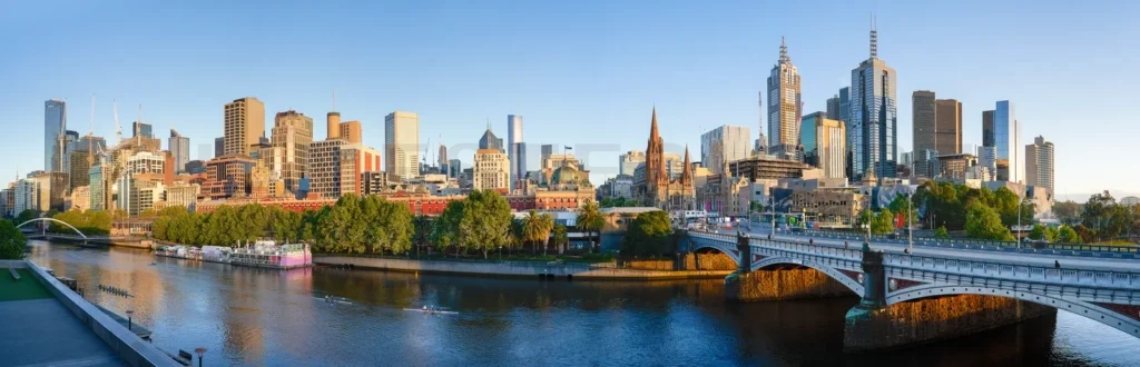 
Panorama view of beautiful Melbourne cityscape skyline