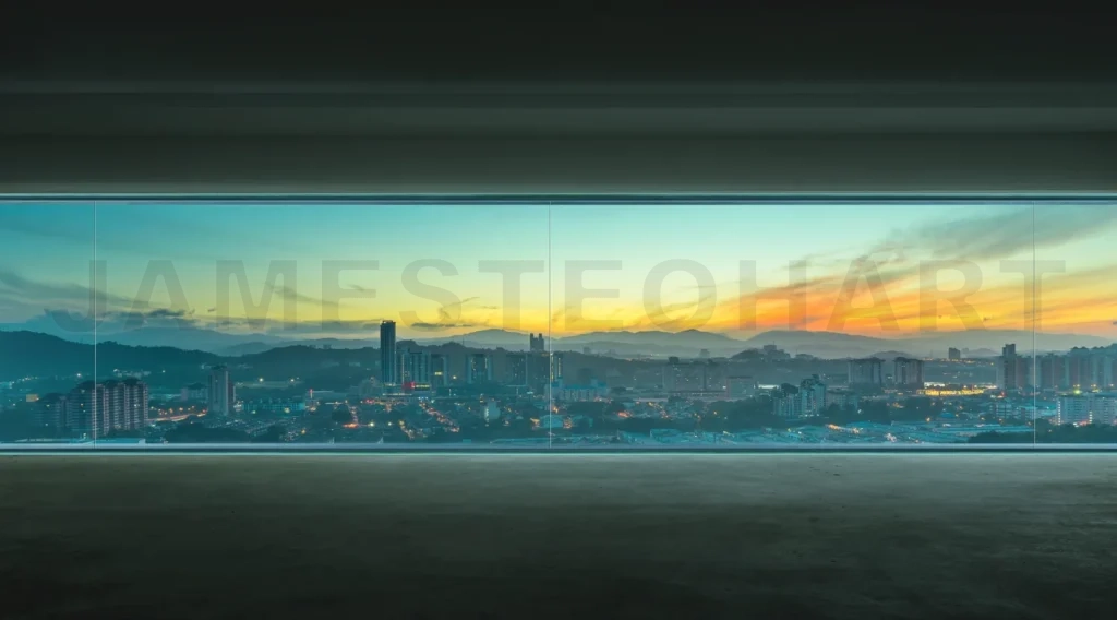 
Empty interior with concrete floor