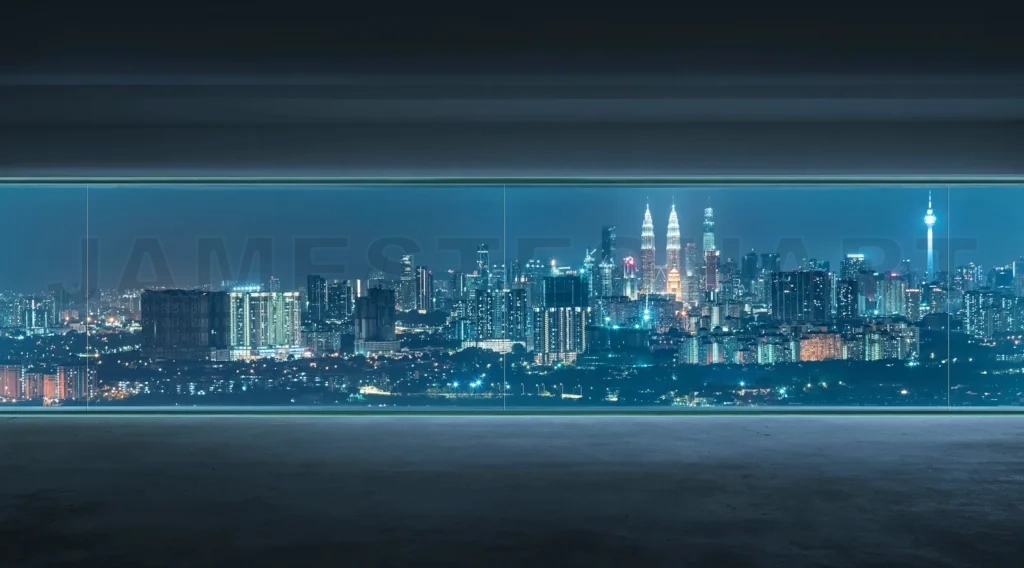 
Empty interior with concrete floor