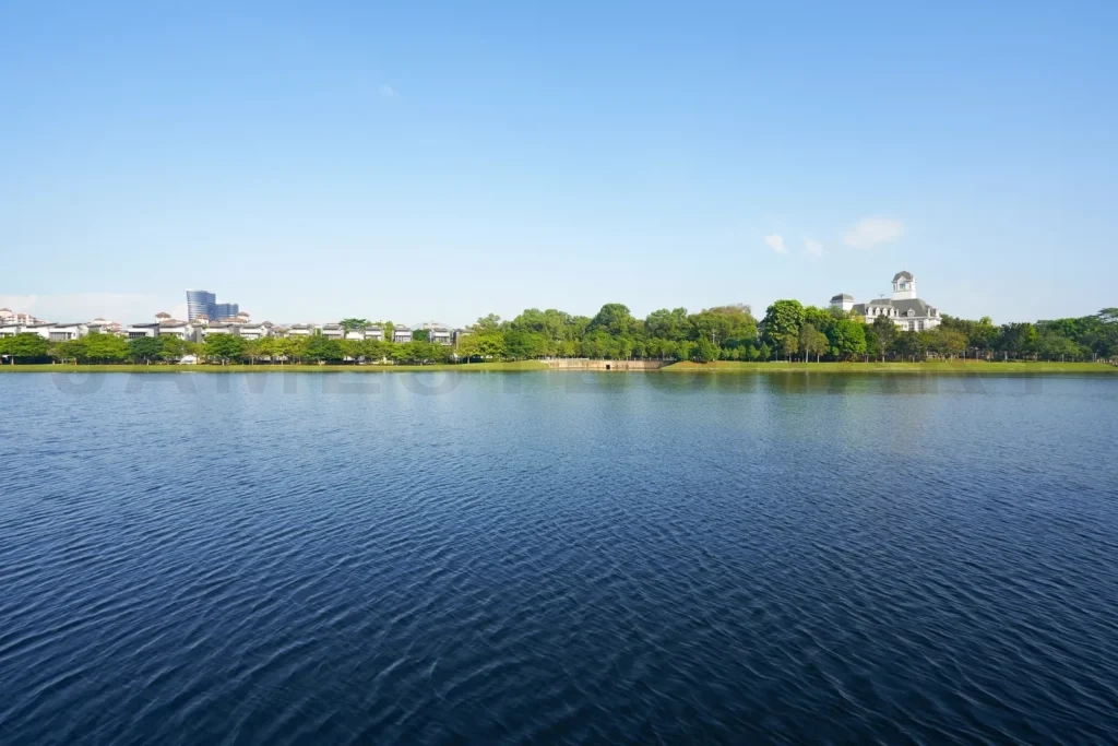 
Green park residents in the lake