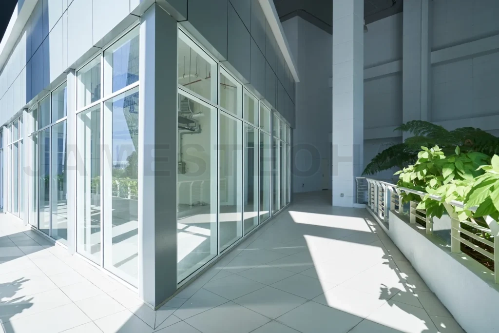 
New modern empty unrenovated office buildings