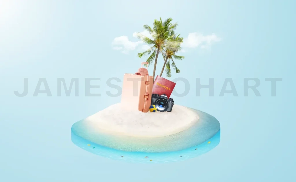 
Amazing tropical island floating in the air