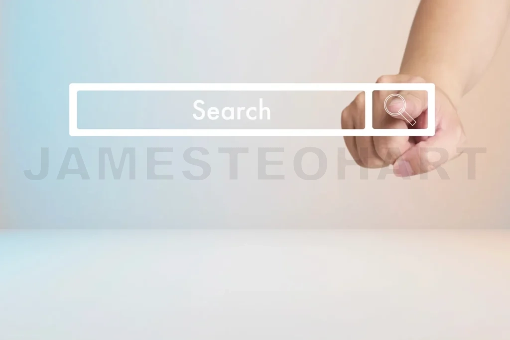 
Hand touching the search button