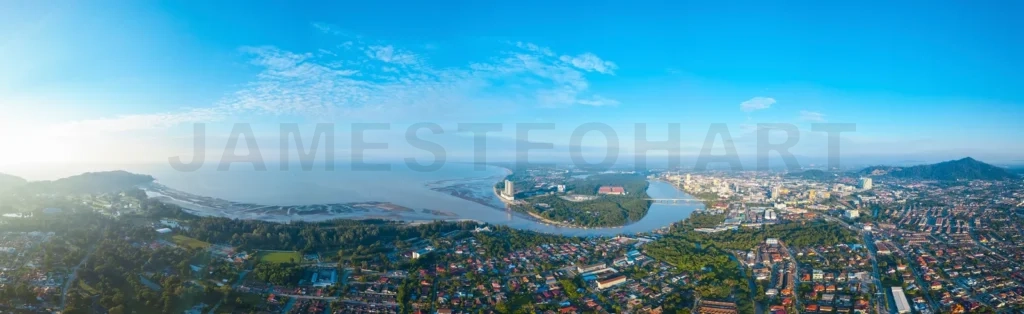 
Aerial view of beautiful small city located at Kuantan