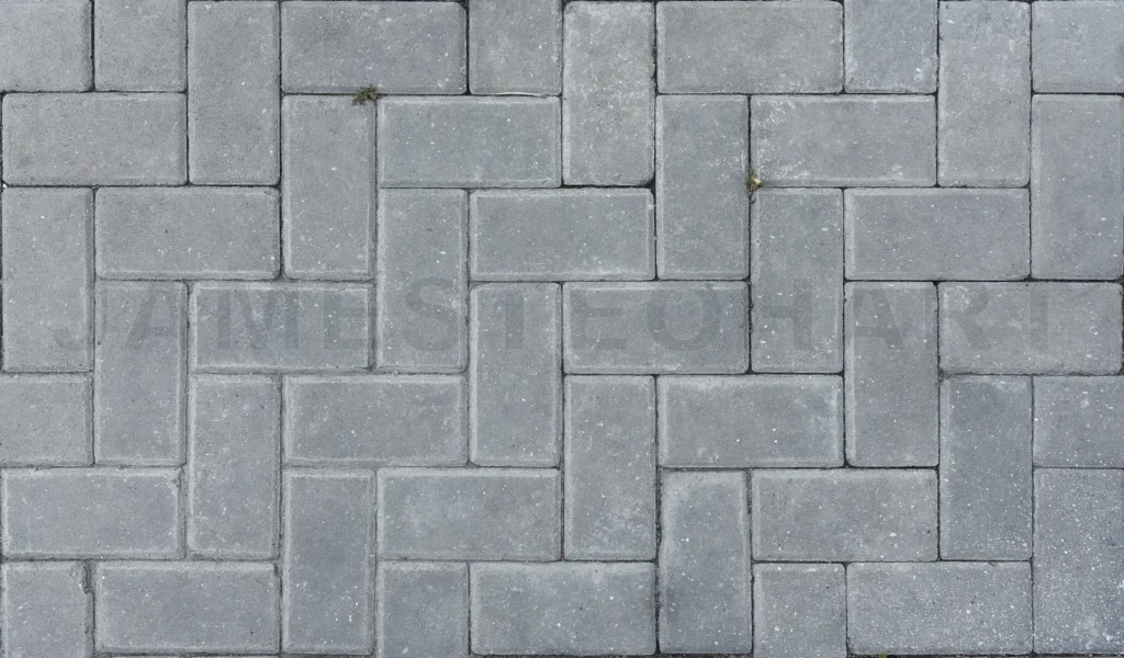
Gray paver brick stone floor