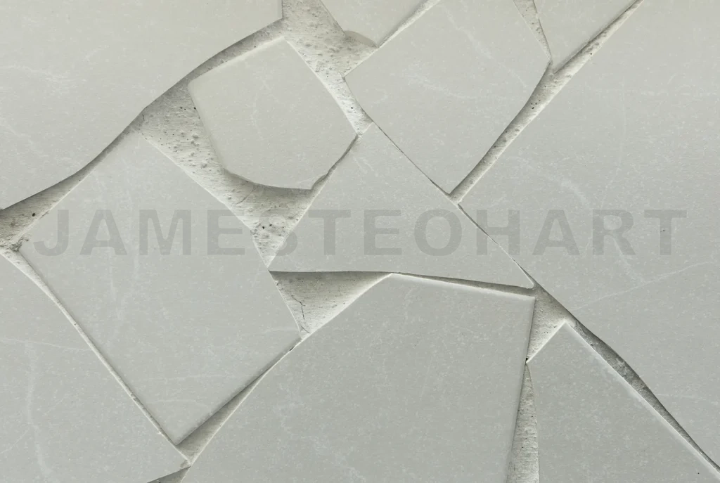 
White color crack ceramic tiles texture background