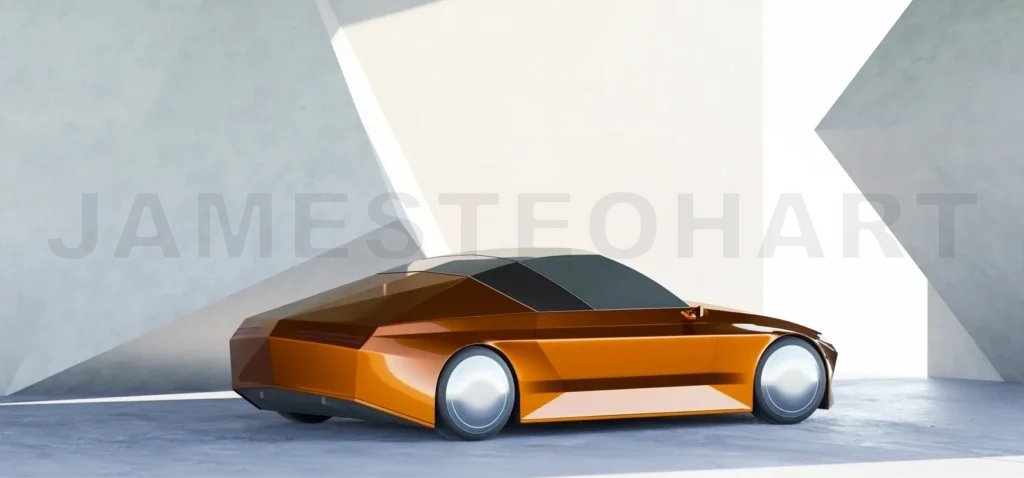 
Brandless sport car park at a modern garage. 3d rendering