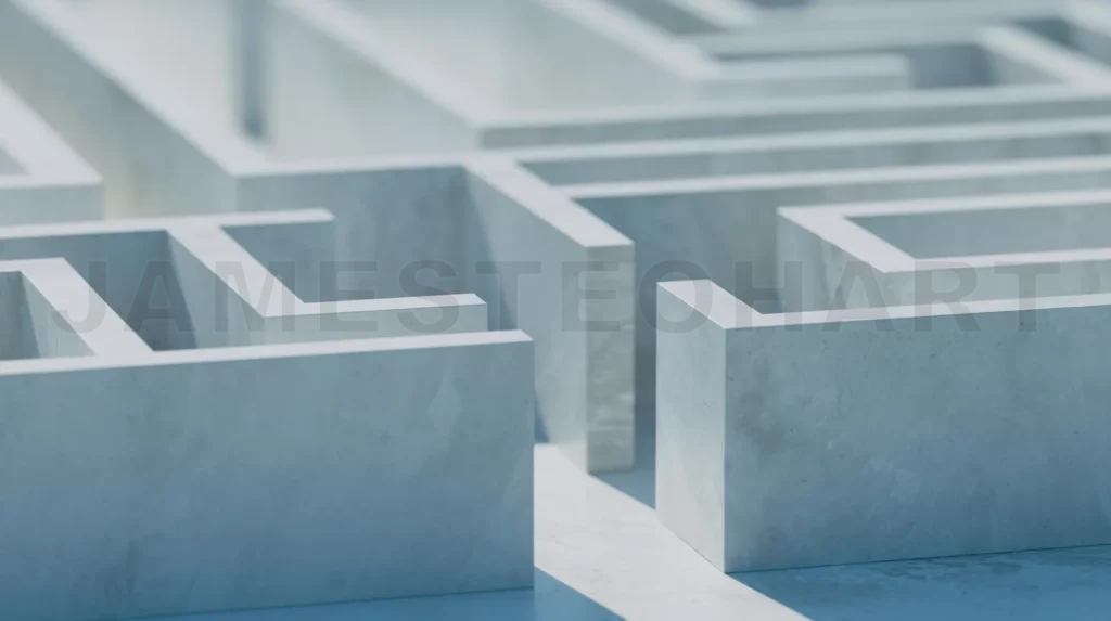 
White concrete maze.