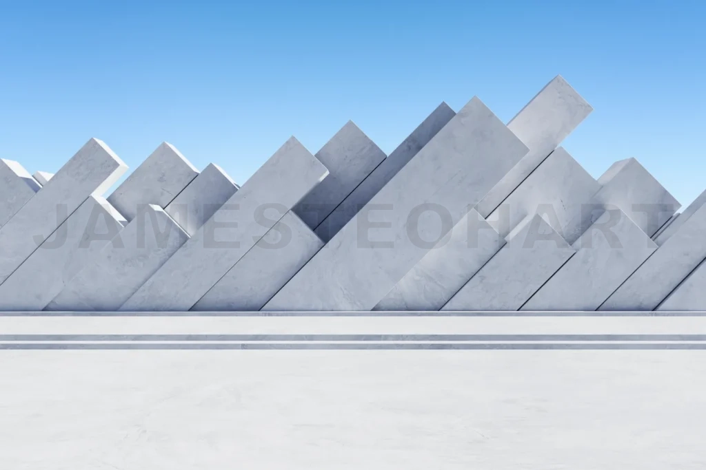 
Cement floor with wall background. 3d rendering