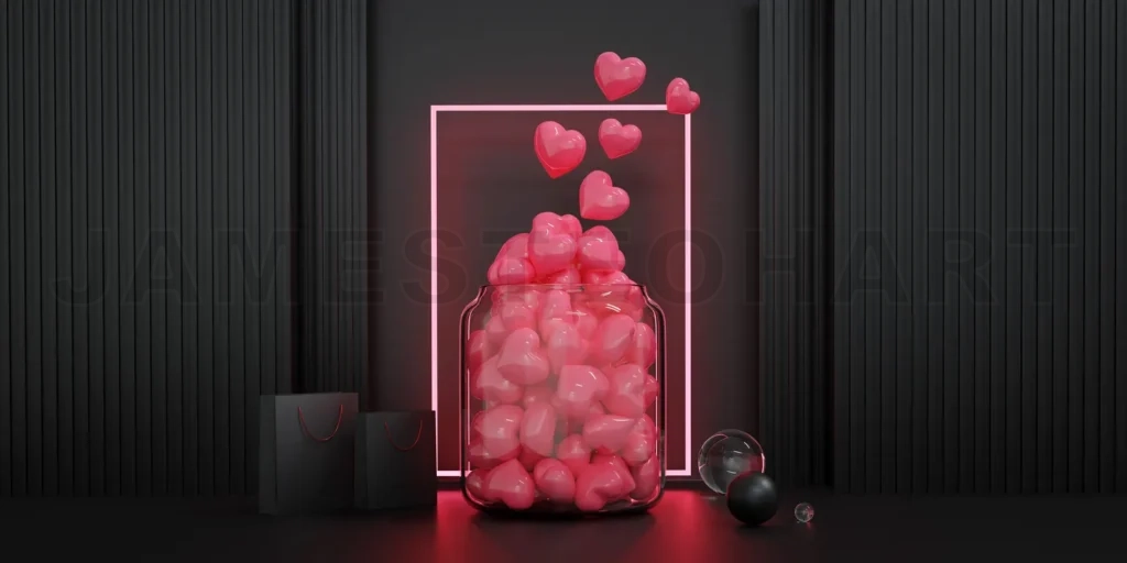 
Concept for Valentine’s Day and Wedding background. 3d rendering