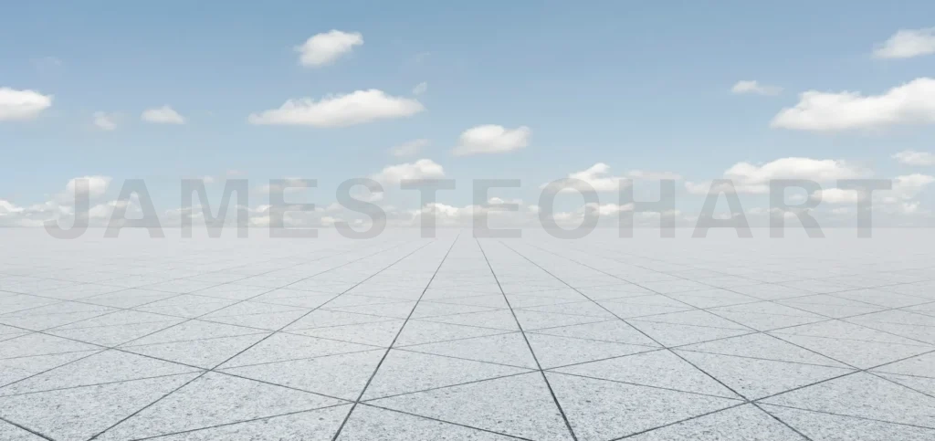 
Empty triangle shape stone tiles floor