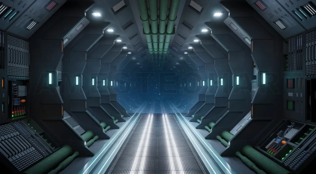 
Corridor spaceship Interior. 3d rendering.