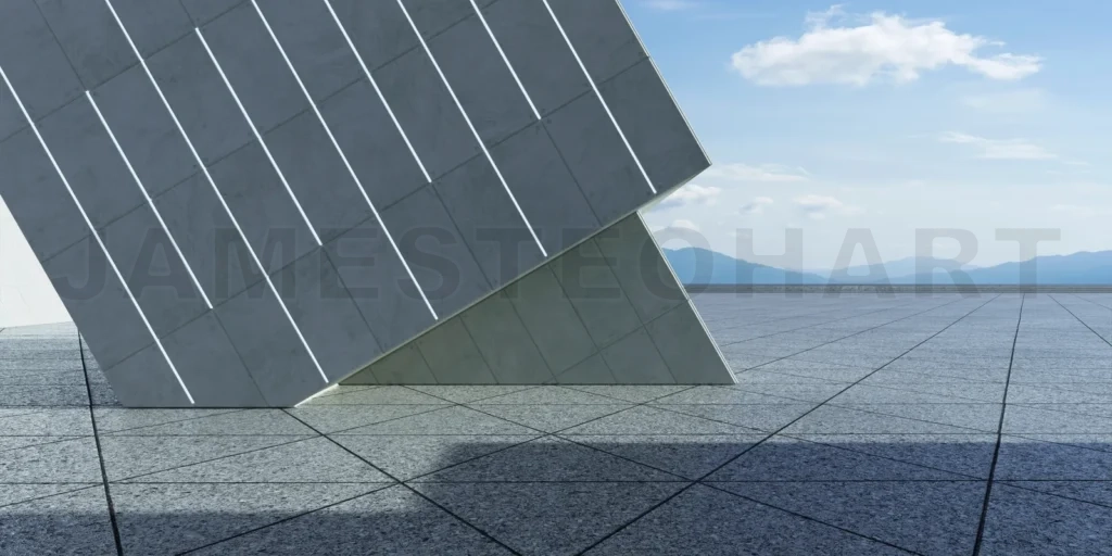 
Thirty degree angle tilted contemporary building