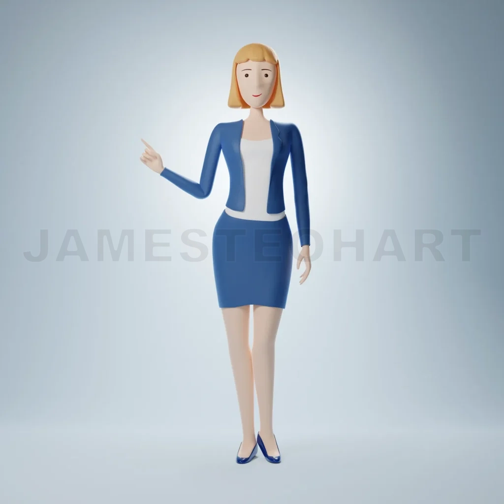 
Cartoon character business woman