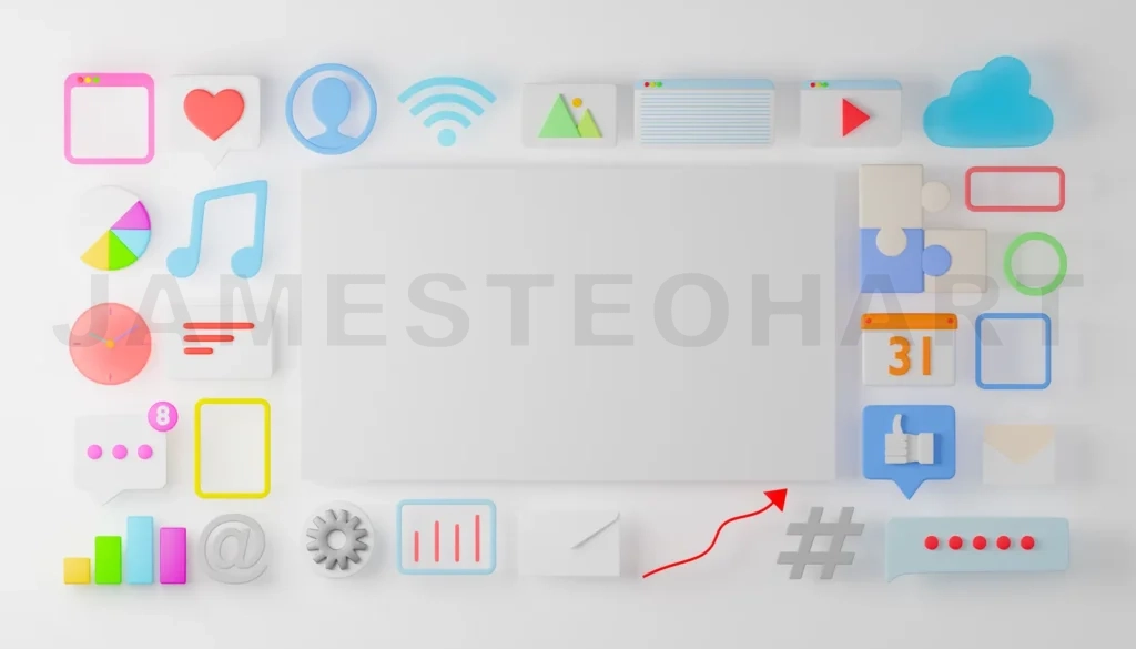 
Blank white board with iot app icon